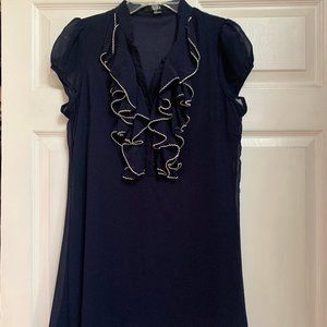 Navy Ruffle Dress